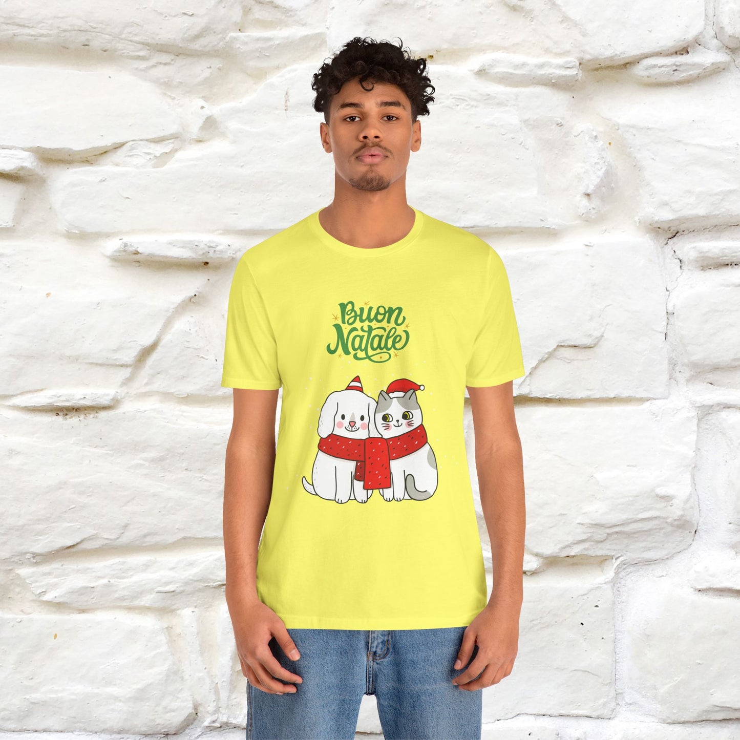 ''Buon Natale Cat and Dog'' Christmas T-shirt | Nunu&Miao Studio - Nunu&Miao Studio