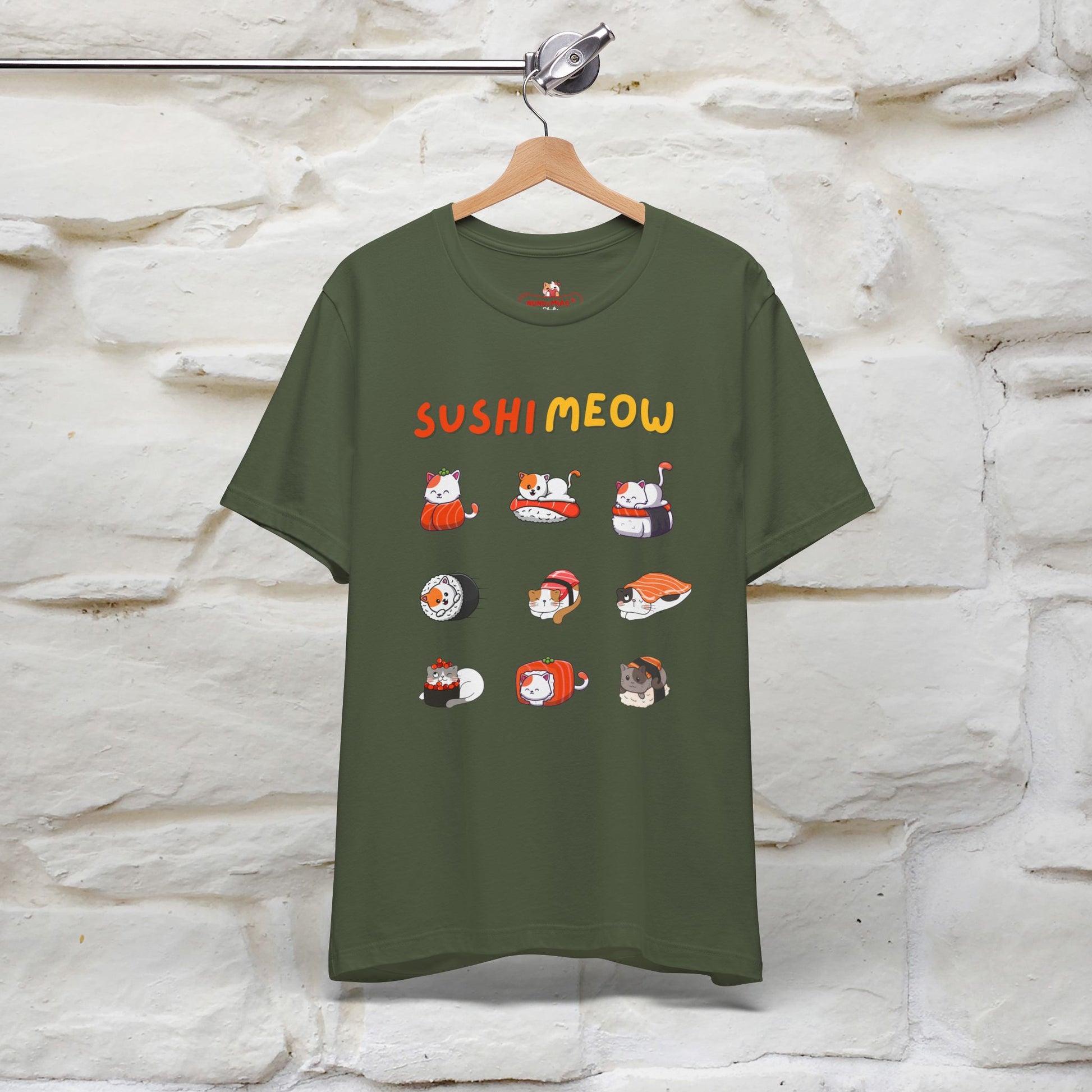 "Sushi Meow" Cat T-shirt for Men & Women | 100% Cotton* - Nunu&Miao Studio