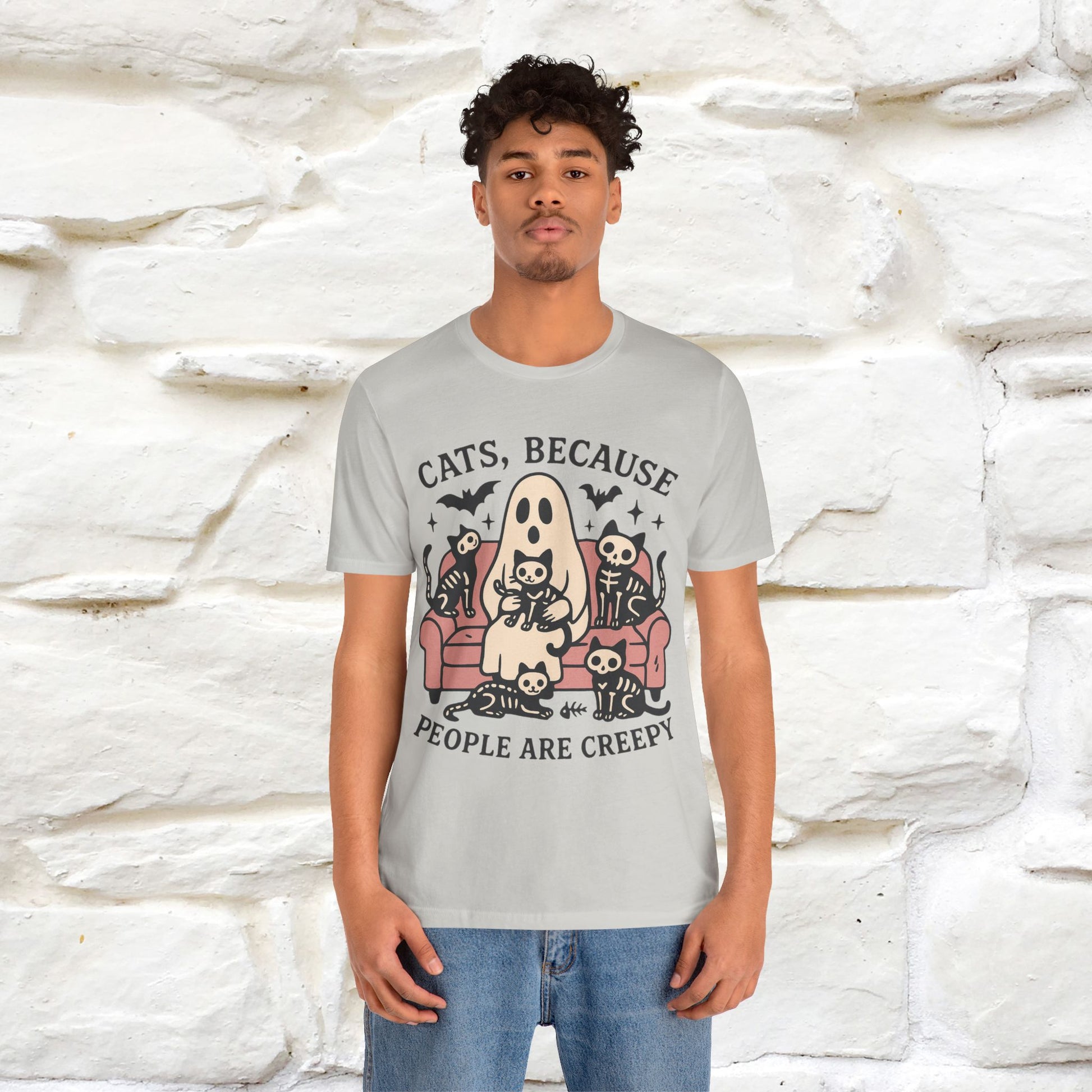 "Cat Because People Are Creepy" Halloween Cat T-shirt |Nunu&Miao Studio - Nunu&Miao Studio