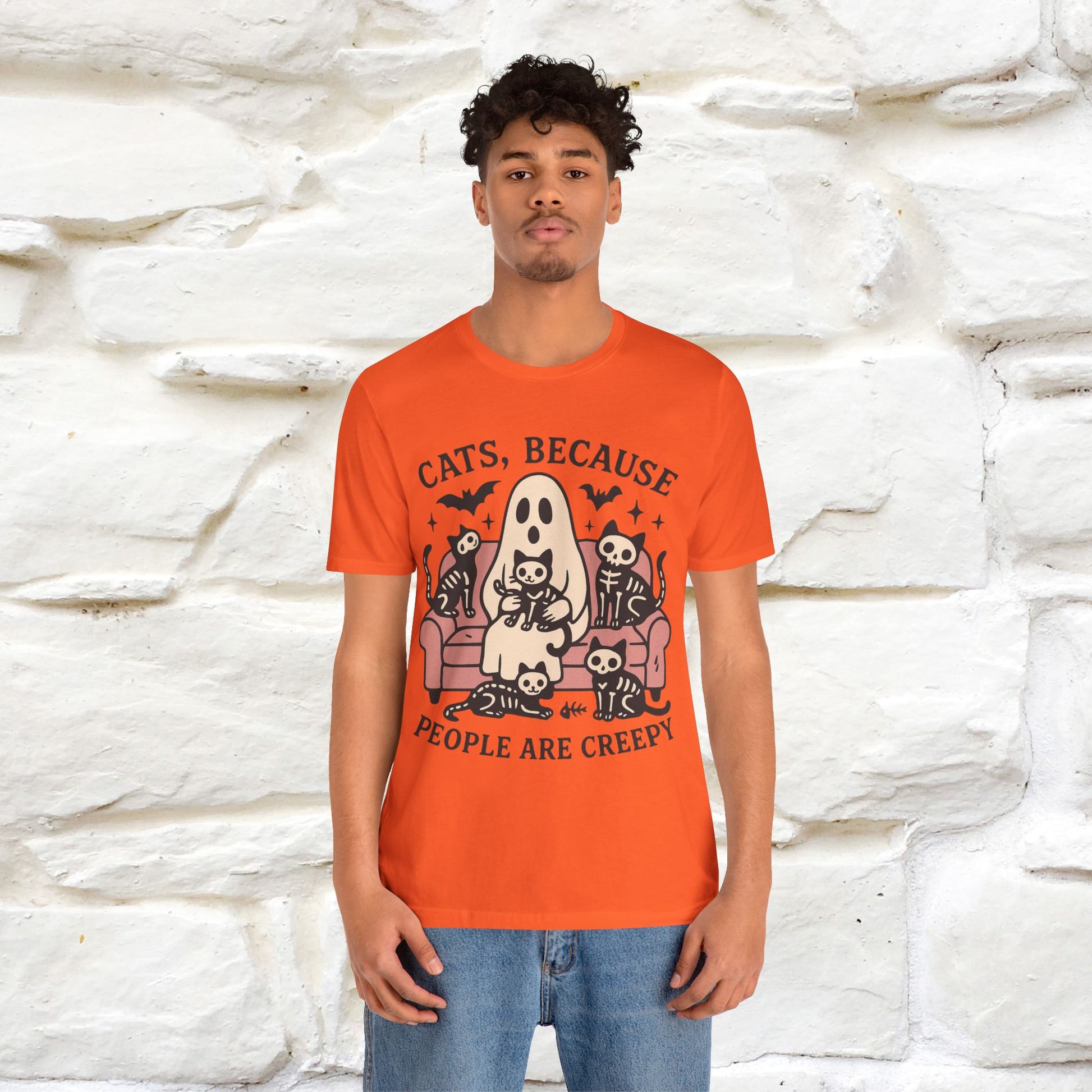 "Cat Because People Are Creepy" Halloween Cat T-shirt |Nunu&Miao Studio - Nunu&Miao Studio