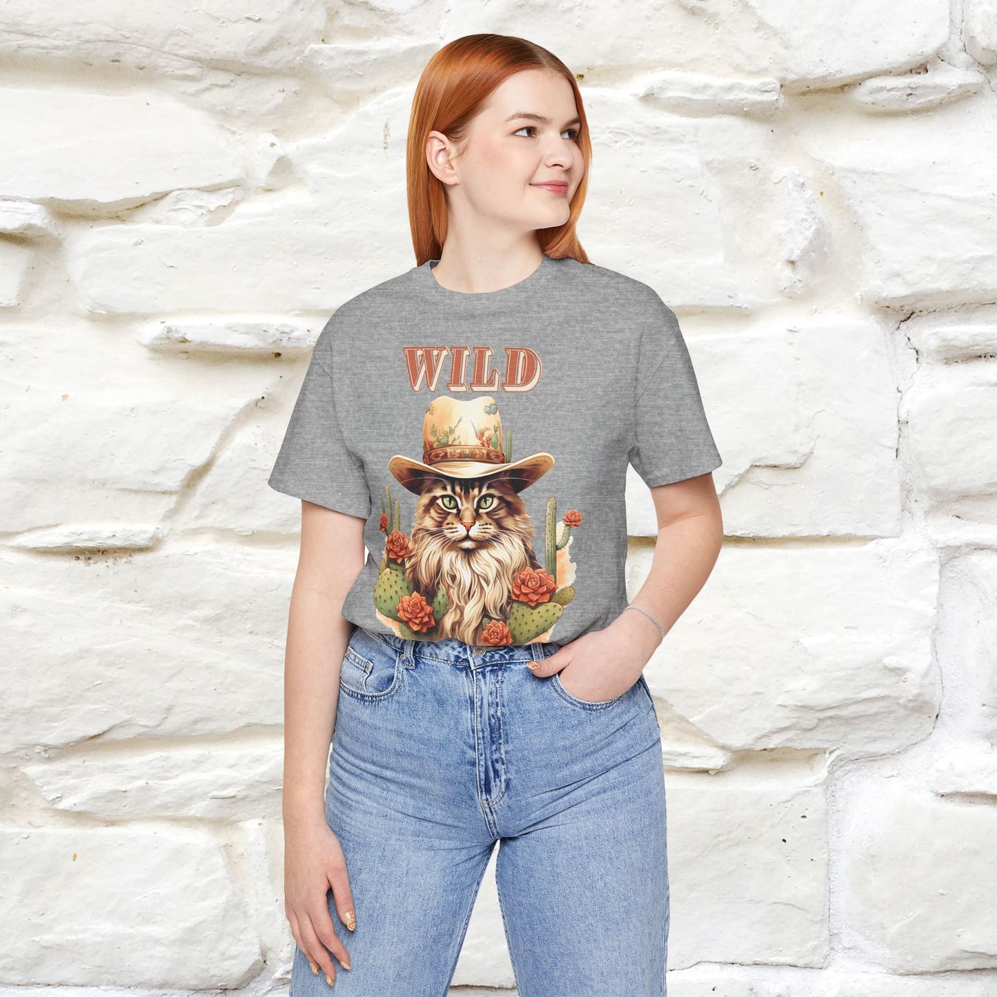 Wild Cowboy Cat T-Shirt for Men & Women | 100% Cotton* Adventure Tee - Nunu&Miao Studio