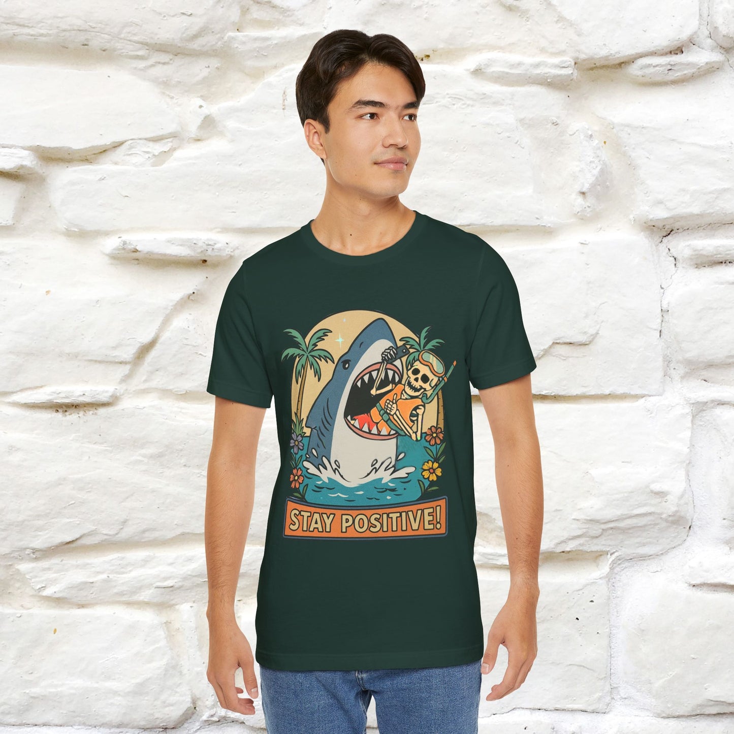 "Stay Positive" Funny T-shirt |Nunu&Miao Studio - Nunu&Miao Studio
