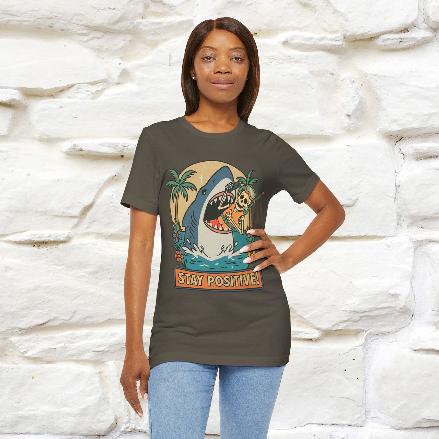 "Stay Positive" Funny T-shirt |Nunu&Miao Studio - Nunu&Miao Studio
