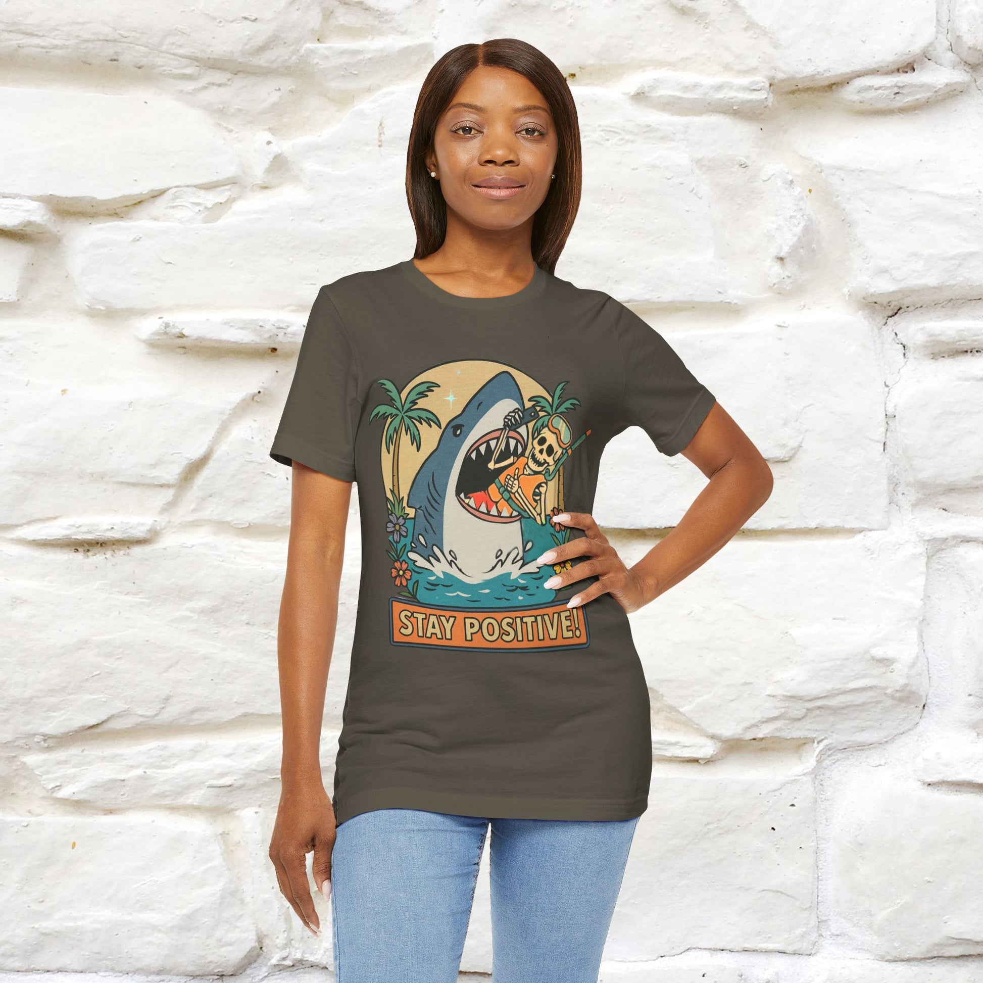 "Stay Positive" Funny T-shirt |Nunu&Miao Studio - Nunu&Miao Studio