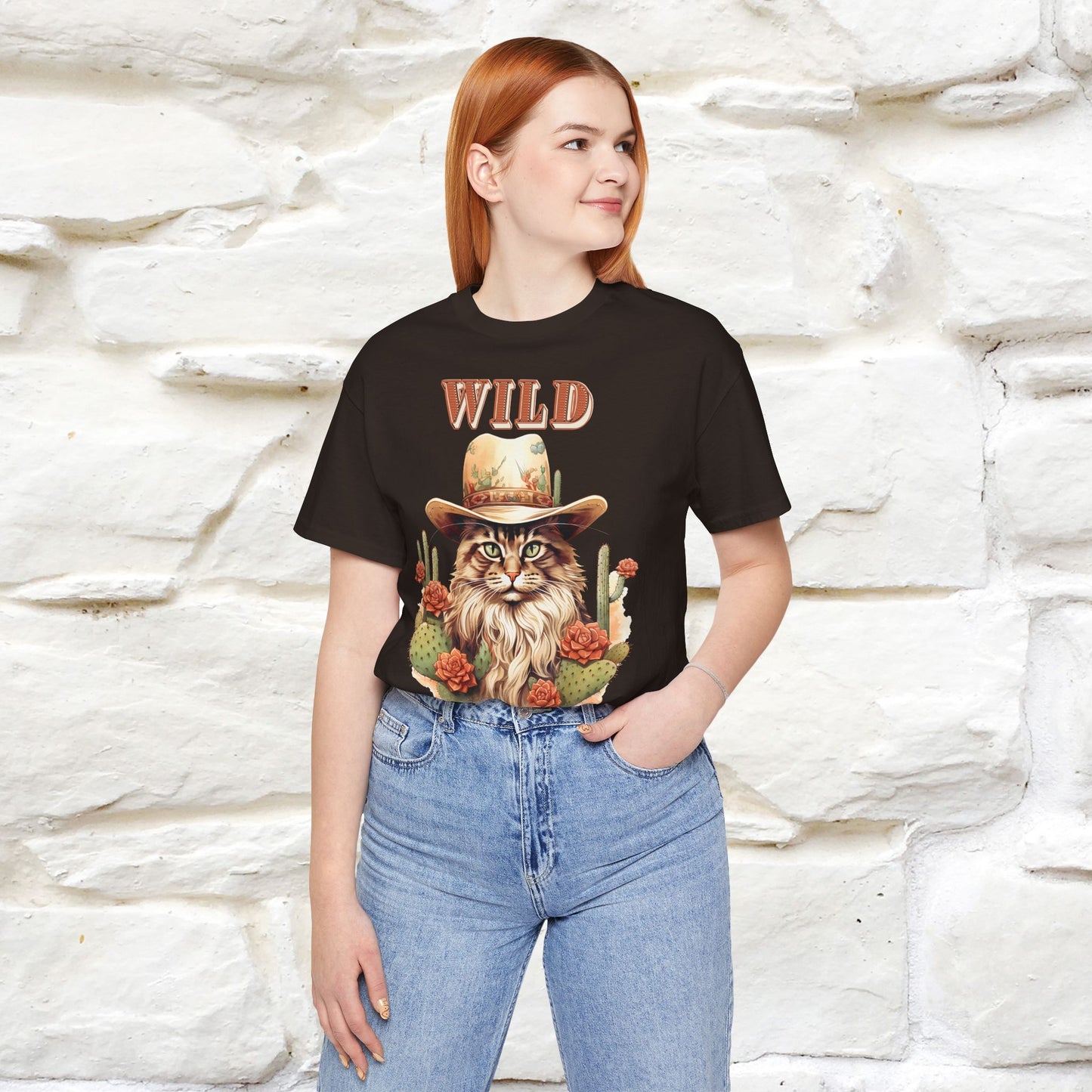 Wild Cowboy Cat T-Shirt for Men & Women | 100% Cotton* Adventure Tee - Nunu&Miao Studio
