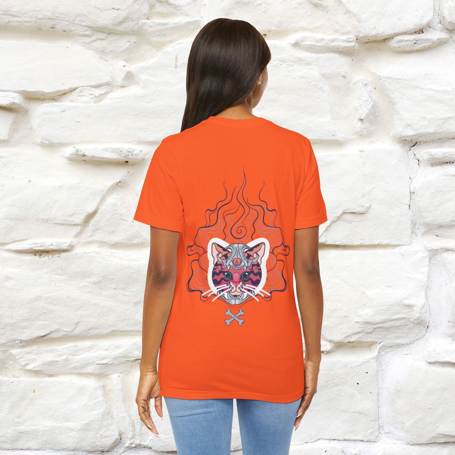 ''Air Fire Cat'' | Cat T-Shirt Front and Back Design | Nunu&Miao Studio