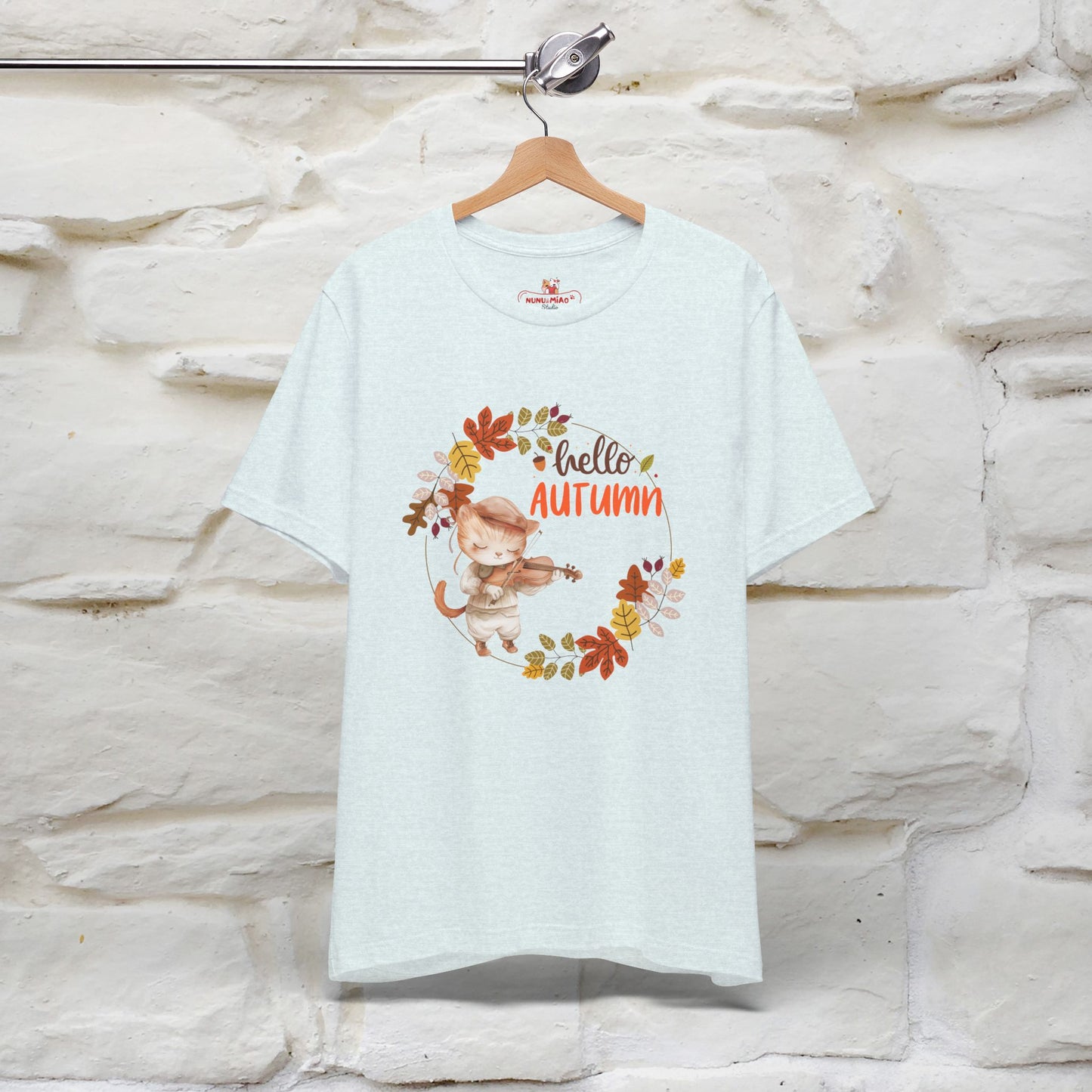 "Hello Autumn" Cat T-Shirt for Men & Women | 100% Cotton* | Cozy Fall Fashion - Nunu&Miao Studio