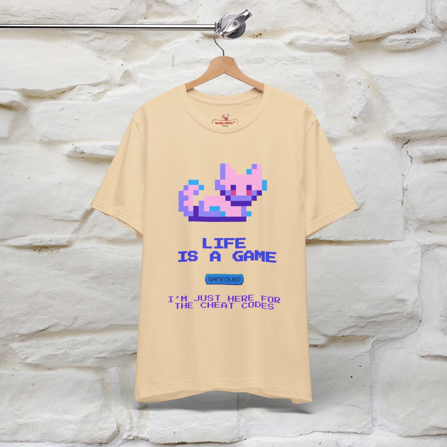 "Life Is A Game, I Am Just Here Fo The Cheat Code" Funny Cat T-Shirt for Men & Women | 100% Cotton* - Nunu&Miao Studio