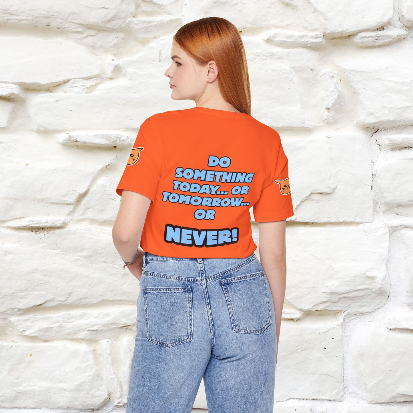 "Do something today… or tomorrow… or never." Cat T-Shirt| Front & Back Design | Nunu&Miao Studio