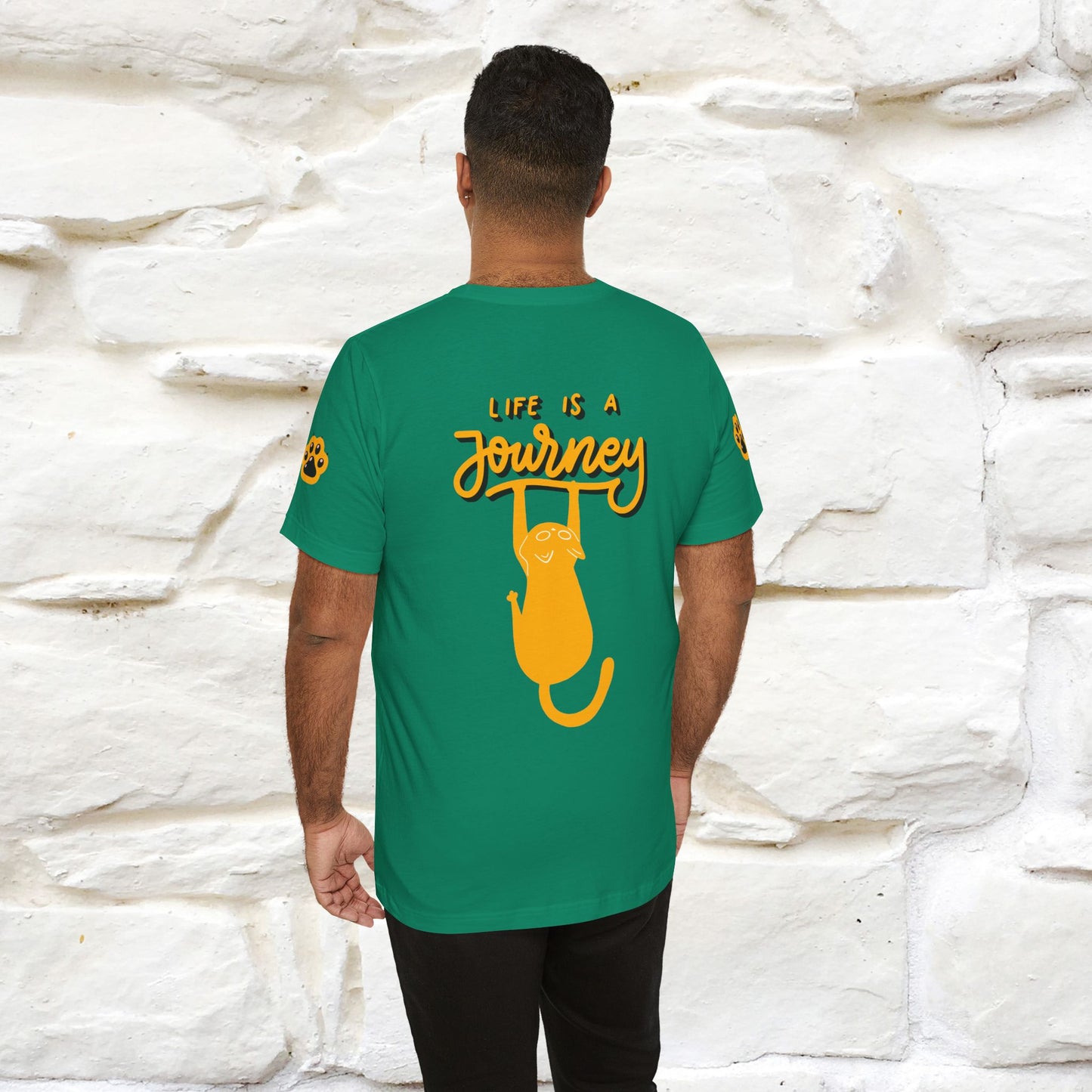 "Life Is A Journey'' Cat T-Shirt | Front & Back Design | Nunu&Miao Studio