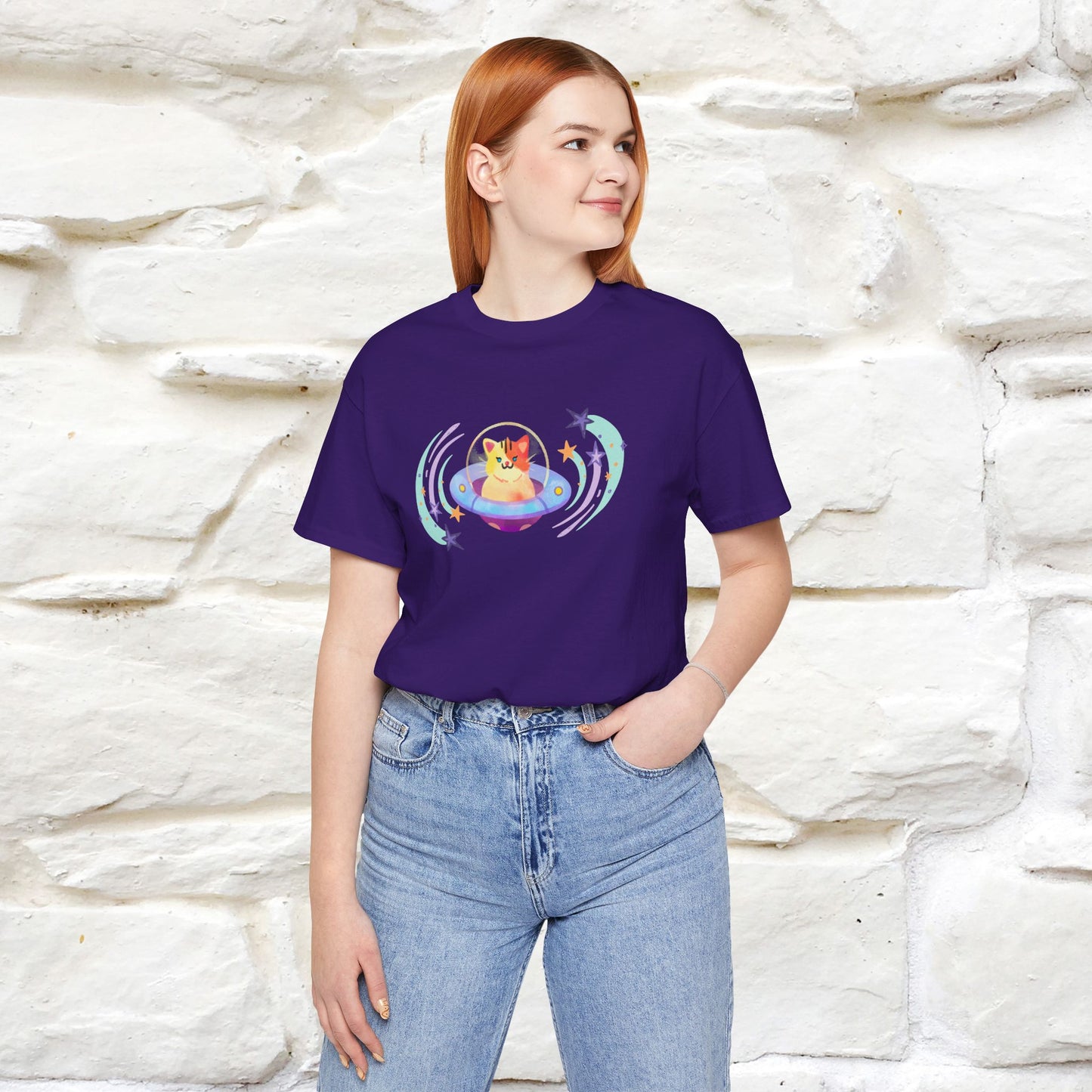 "Stay Positive'' Cat T-Shirt | Front & Back Design | Nunu&Miao Studio