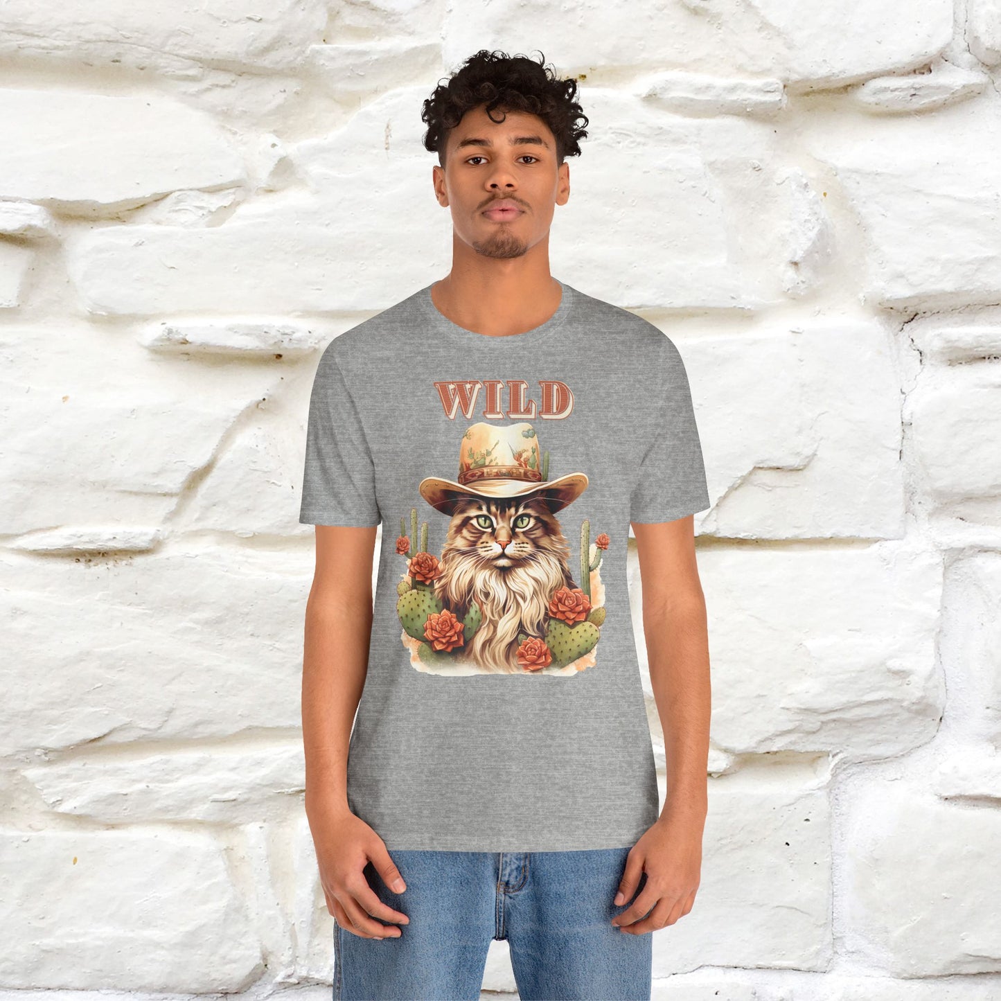 Wild Cowboy Cat T-Shirt for Men & Women | 100% Cotton* Adventure Tee - Nunu&Miao Studio