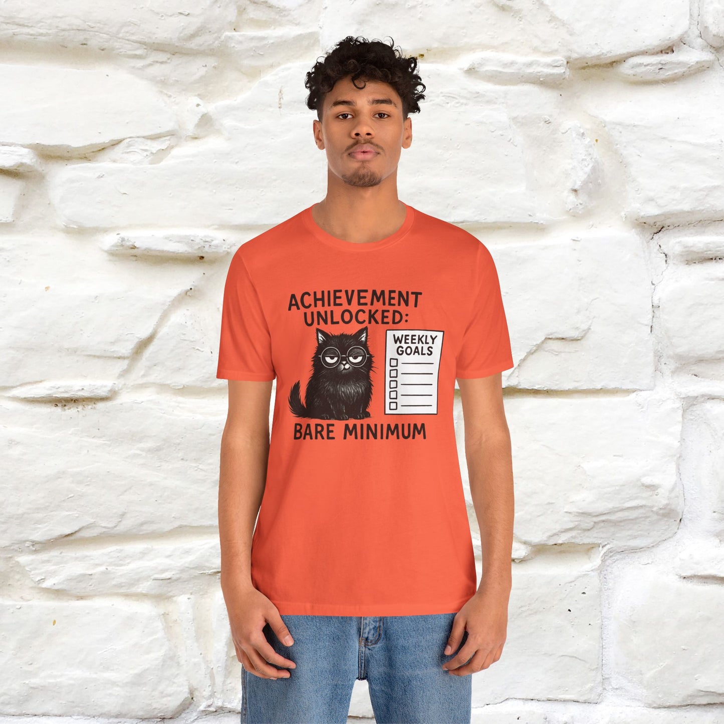 "Achievement Unlocked Bare Minimum." |Cat T-Shirt | Nunu&Miao Studio