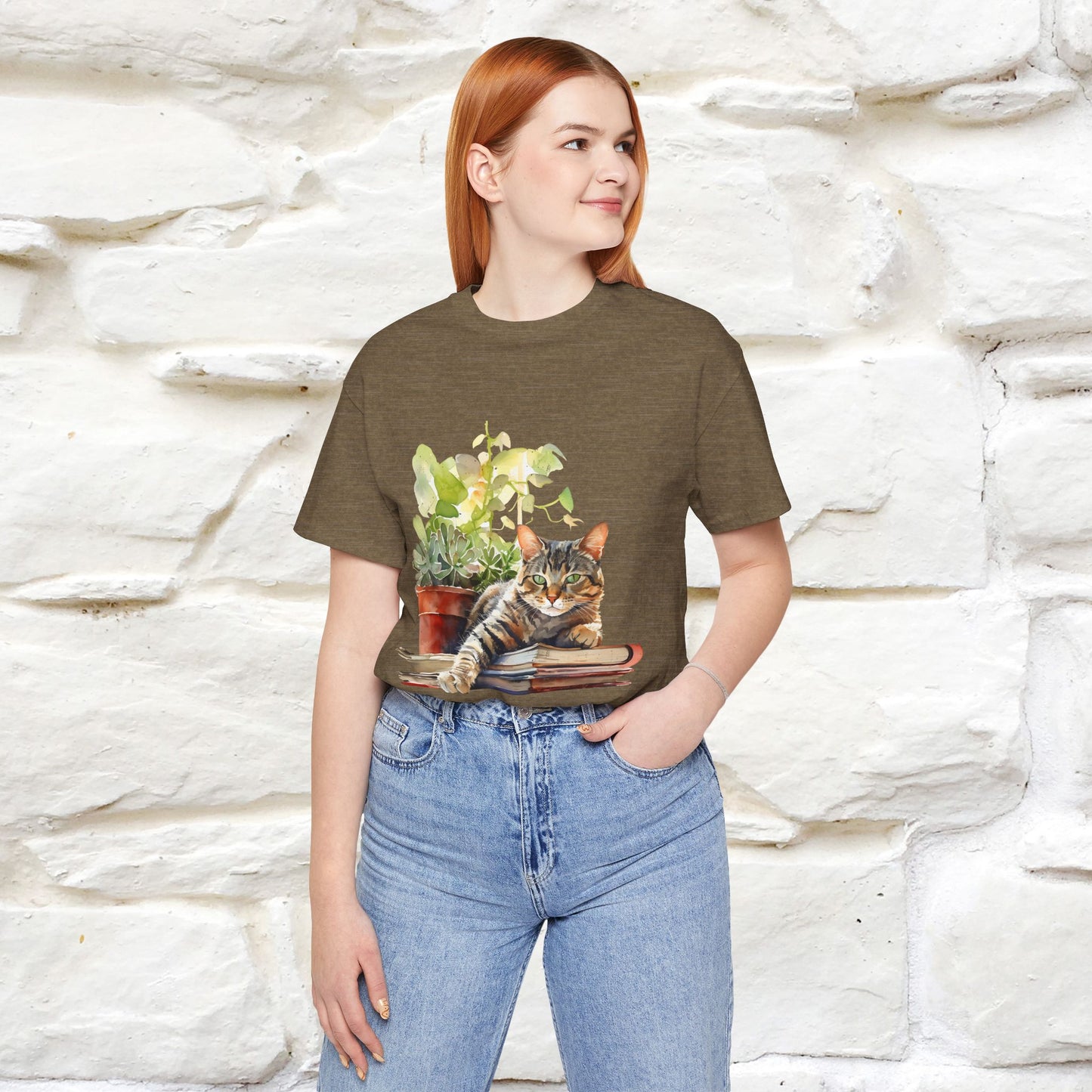 "Feline Bibliophile" T-Shirt for Men & Women | 100% Cotton* - Nunu&Miao Studio