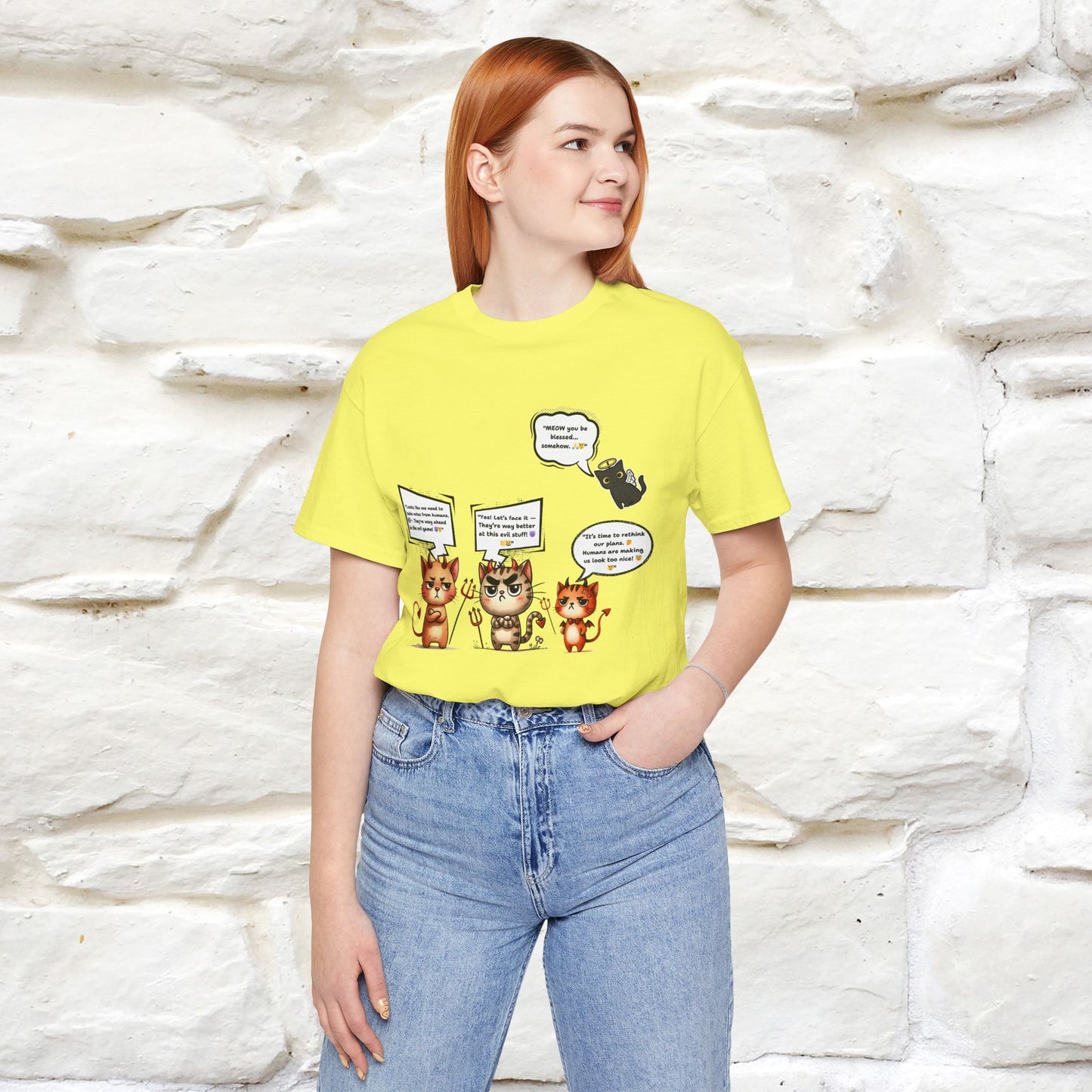 "Humans Are Way Ahead In The Evil Game! 😈😼" Cat T-shirt |Nunu&Miao Studio
