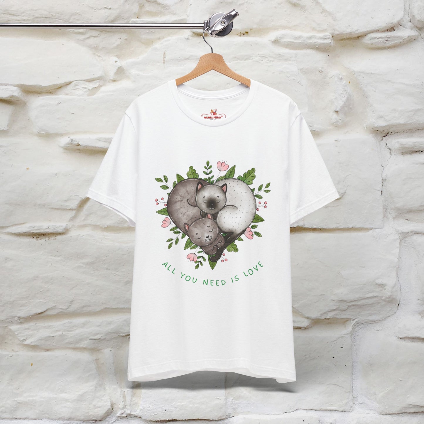 "All You Need Is Love" Cat T-Shirt | 100% Cotton* | Adorable Cat Apparel for Men & Women