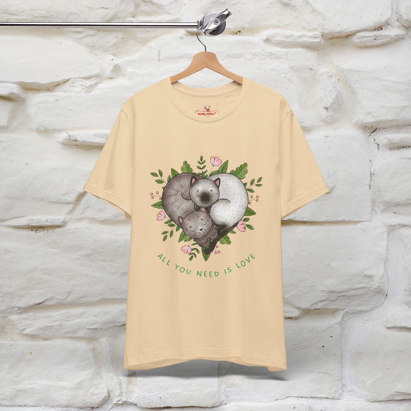 "All You Need Is Love" Cat T-Shirt | 100% Cotton* | Adorable Cat Apparel for Men & Women