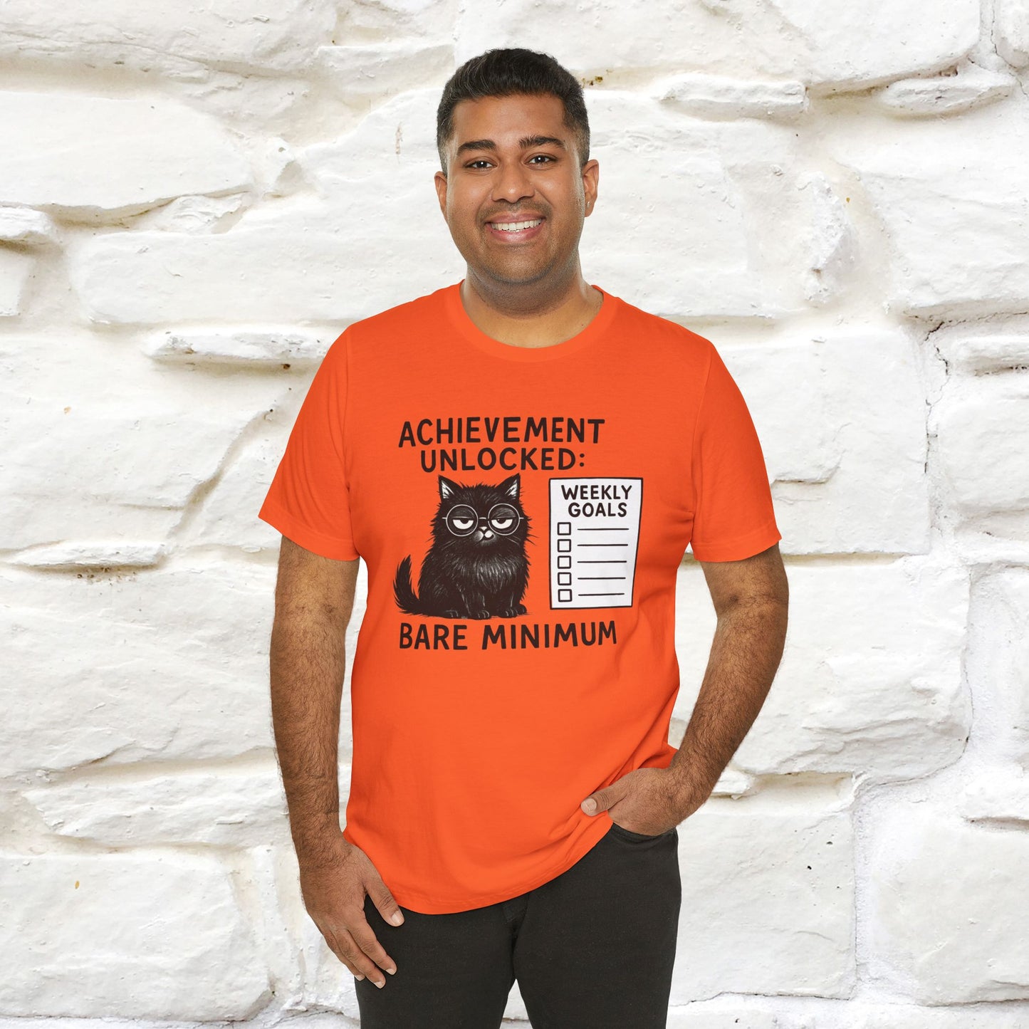 "Achievement Unlocked Bare Minimum." |Cat T-Shirt | Nunu&Miao Studio