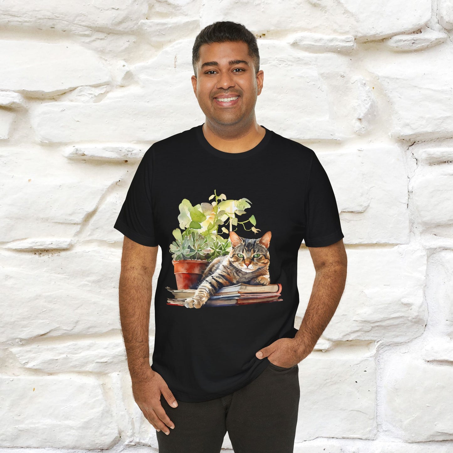"Feline Bibliophile" T-Shirt for Men & Women | 100% Cotton* - Nunu&Miao Studio
