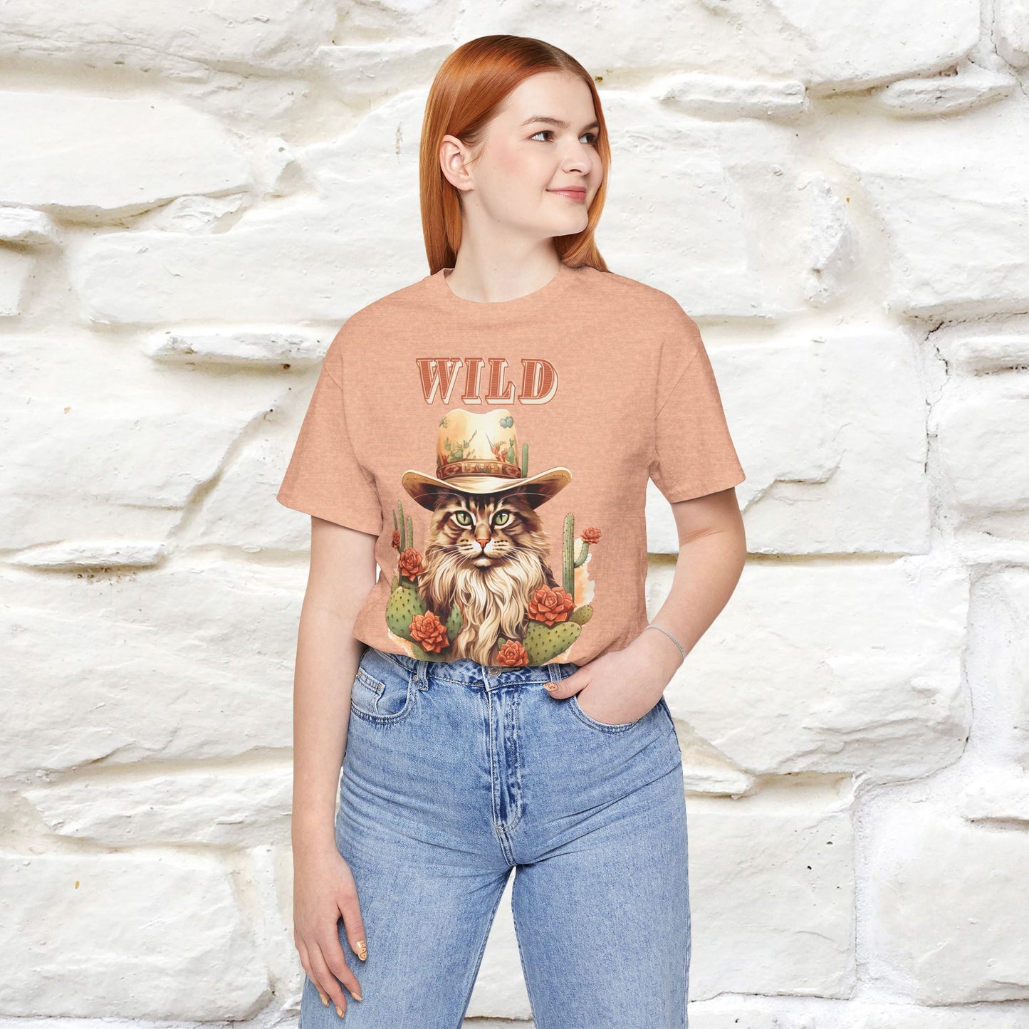 Wild Cowboy Cat T-Shirt for Men & Women | 100% Cotton* Adventure Tee - Nunu&Miao Studio