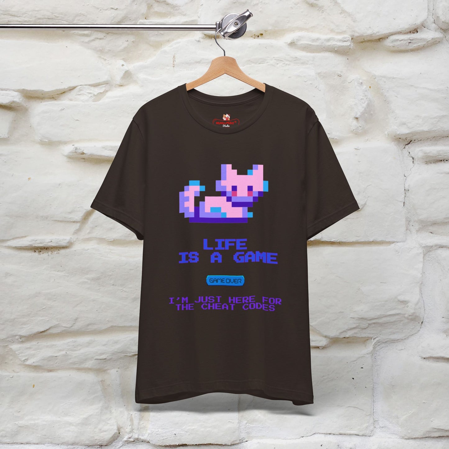 "Life Is A Game, I Am Just Here Fo The Cheat Code" Funny Cat T-Shirt for Men & Women | 100% Cotton* - Nunu&Miao Studio