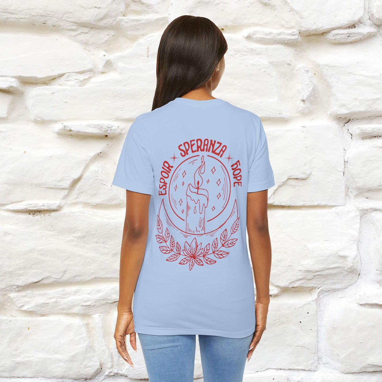 "Espoir Speranza Hope'' Cat T-Shirt Front and Back Design | Nunu&Miao Studio