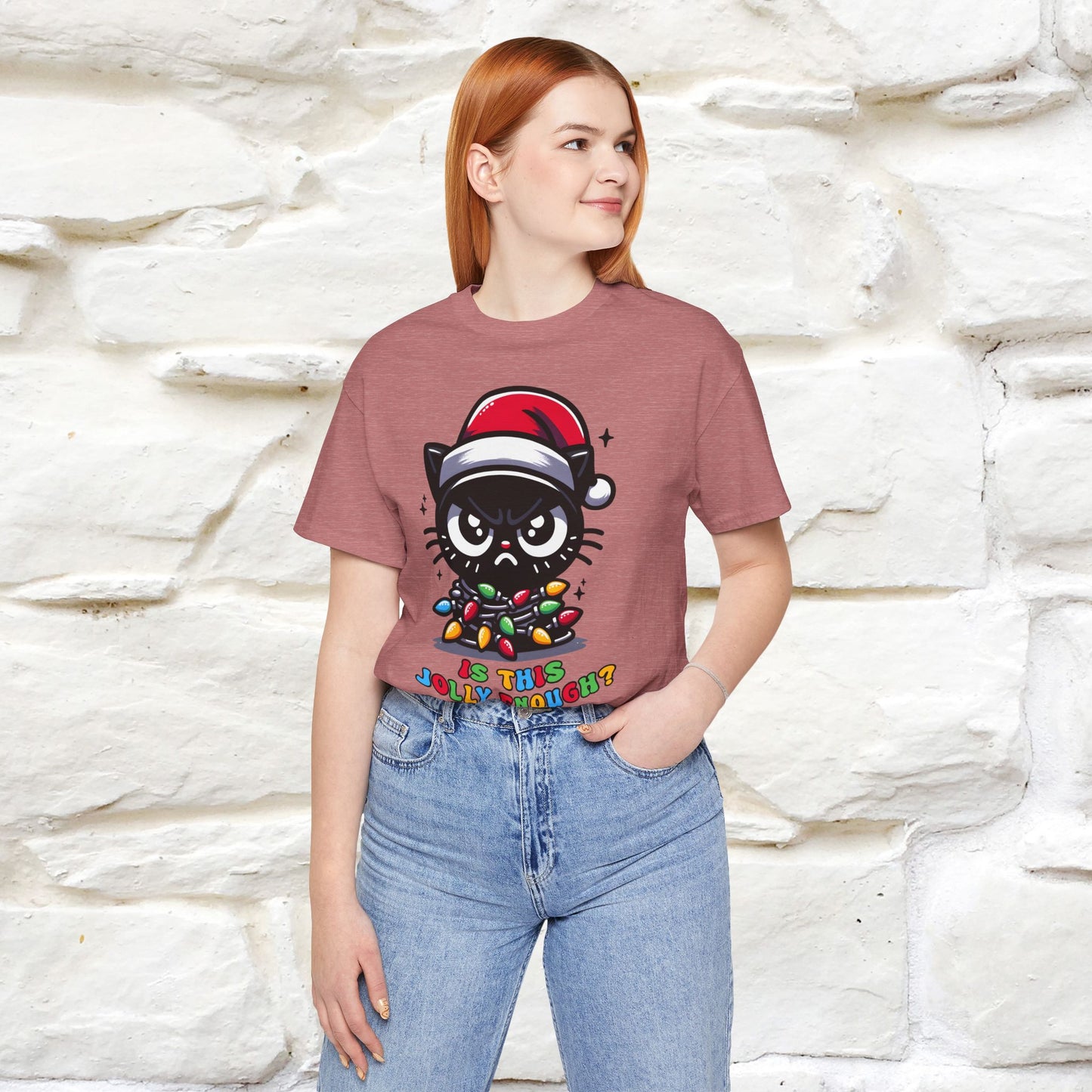 Is This Jolly Enough? | Funny Cat Christmas Shirt for Men & Women | 100% Cotton*
