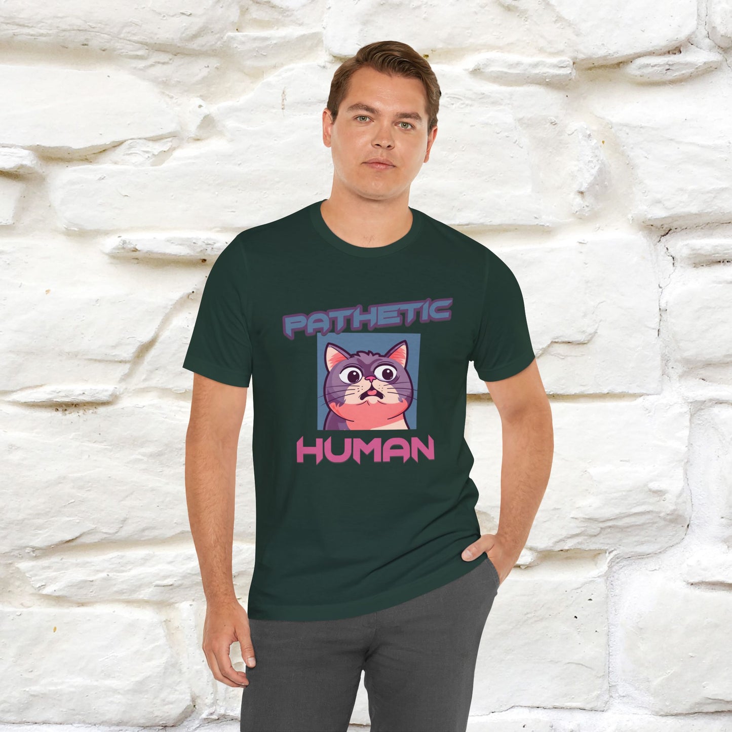 ''Pathetic Human'' | Funny Cat T-Shirt | Nunu&Miao Studio