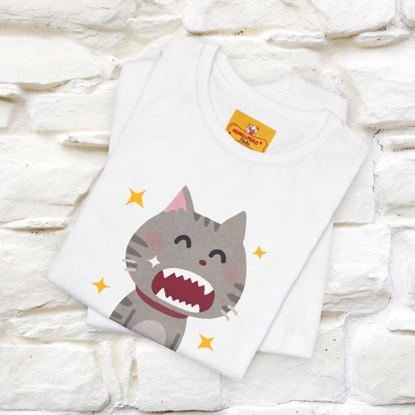 "Smile, Sparkle, Shine" Cat T-Shirt | Front & Back Design | Nunu&Miao Studio