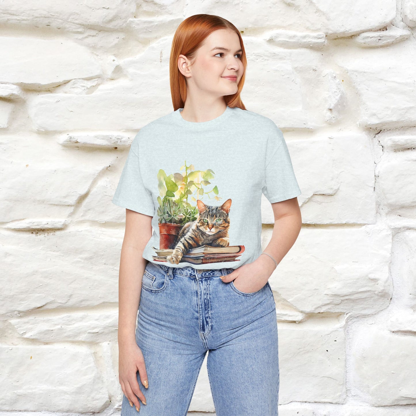 "Feline Bibliophile" T-Shirt for Men & Women | 100% Cotton* - Nunu&Miao Studio