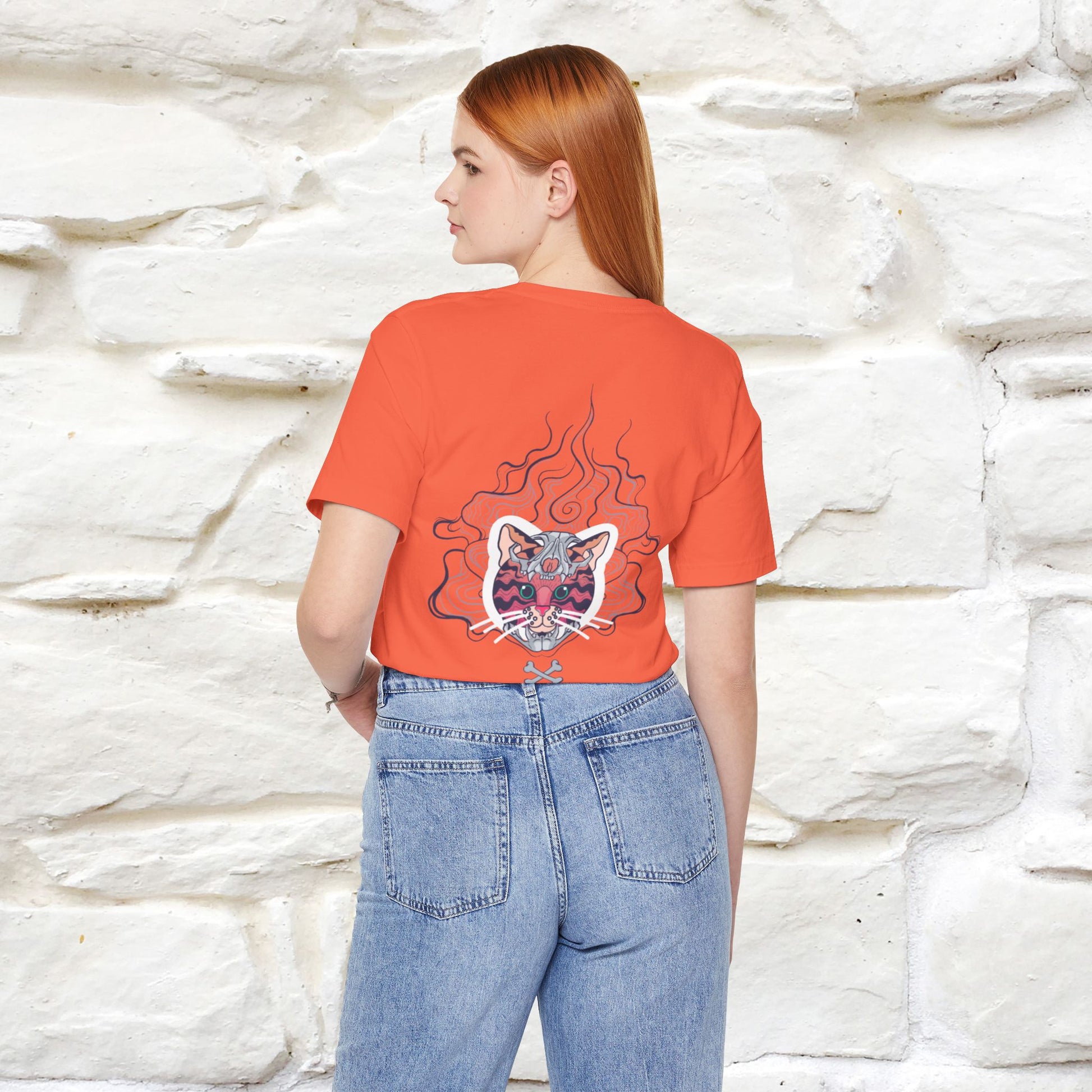 ''Air Fire Cat'' | Cat T-Shirt Front and Back Design | Nunu&Miao Studio - Nunu&Miao Studio