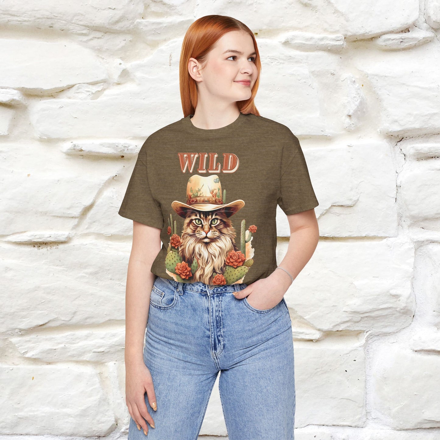 Wild Cowboy Cat T-Shirt for Men & Women | 100% Cotton* Adventure Tee - Nunu&Miao Studio