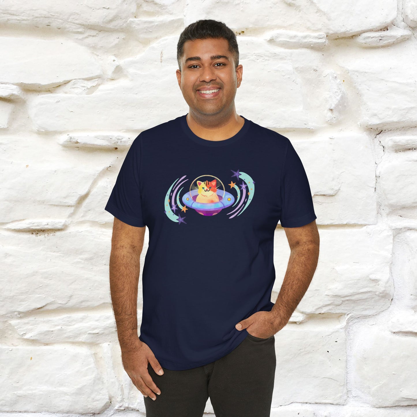 "Stay Positive'' Cat T-Shirt | Front & Back Design | Nunu&Miao Studio