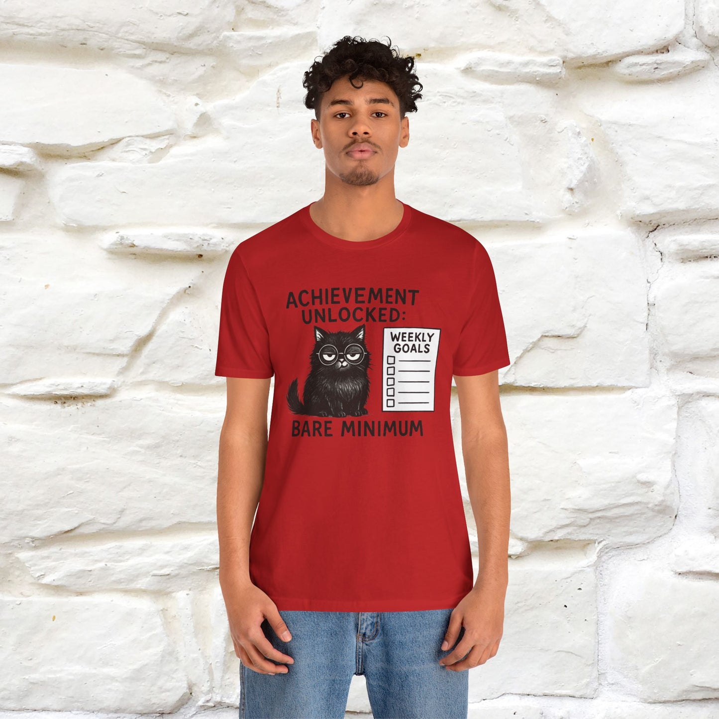 "Achievement Unlocked Bare Minimum." |Cat T-Shirt | Nunu&Miao Studio