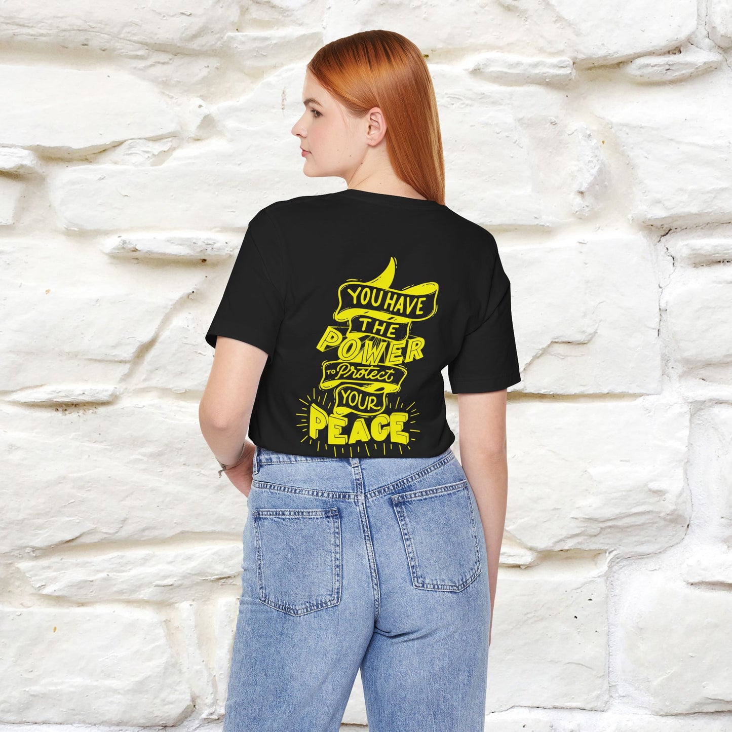 "You Have the Power to Protect Your Peace" Cat T-Shirt| Front & Back Design | Nunu&Miao Studio