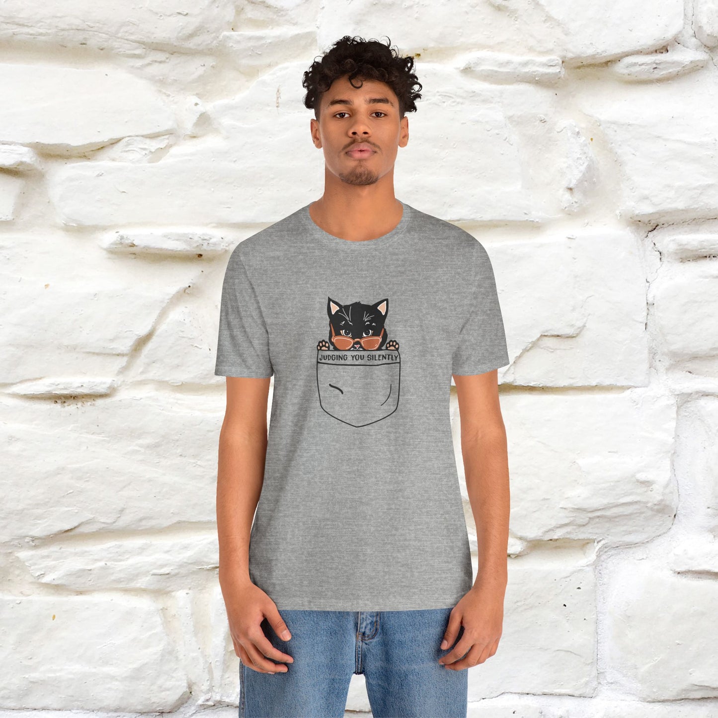 Judging You Silently Cat T-Shirt for Men | 100% Cotton* Funny & Sassy Tee - Nunu&Miao Studio