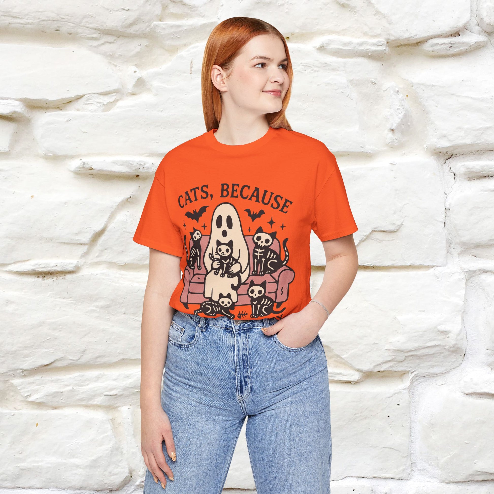"Cat Because People Are Creepy" Halloween Cat T-shirt |Nunu&Miao Studio - Nunu&Miao Studio