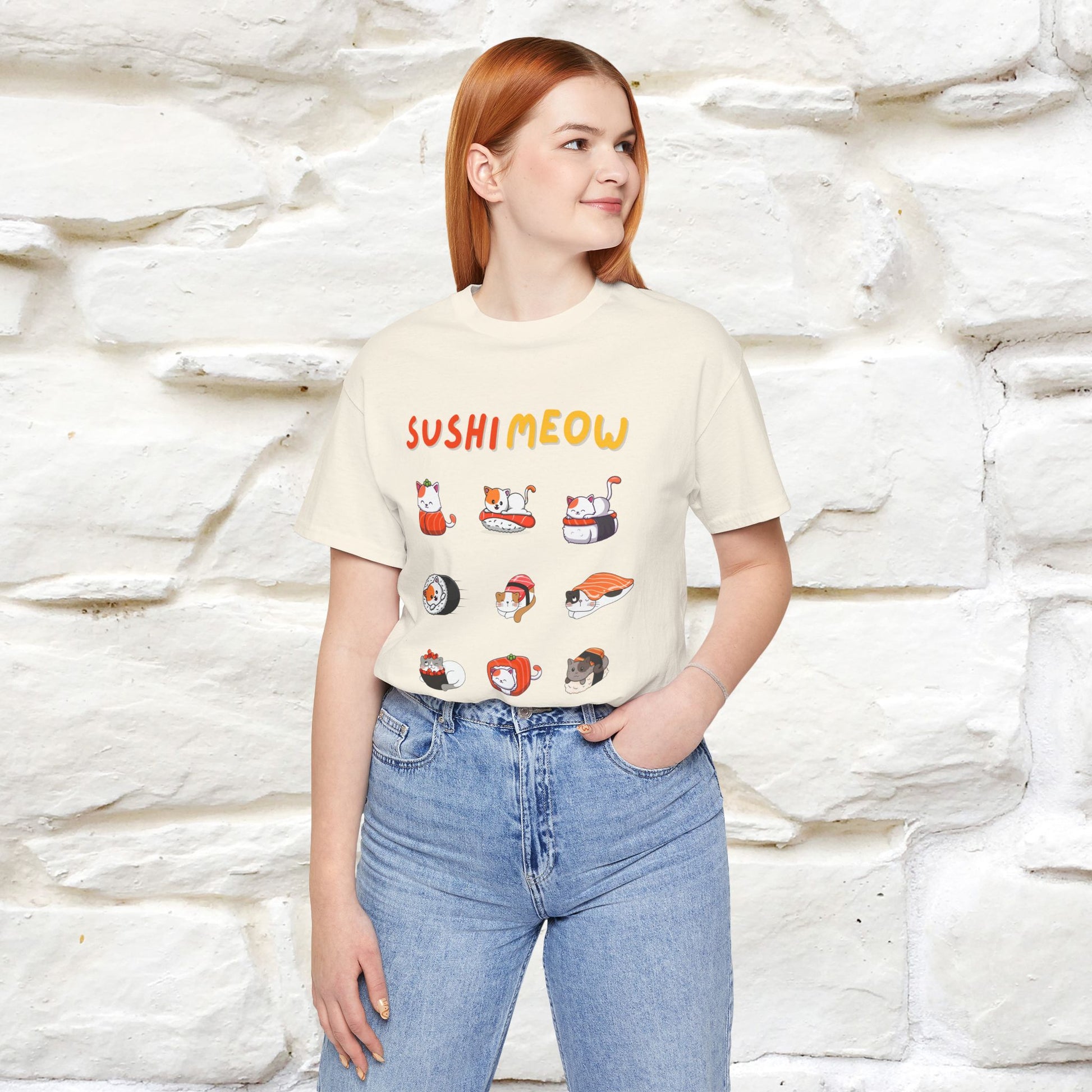 "Sushi Meow" Cat T-shirt for Men & Women | 100% Cotton* - Nunu&Miao Studio