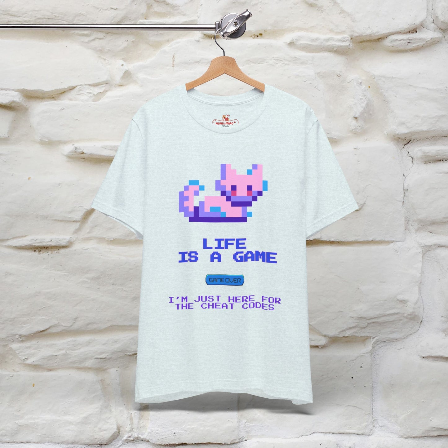 "Life Is A Game, I Am Just Here Fo The Cheat Code" Funny Cat T-Shirt for Men & Women | 100% Cotton* - Nunu&Miao Studio