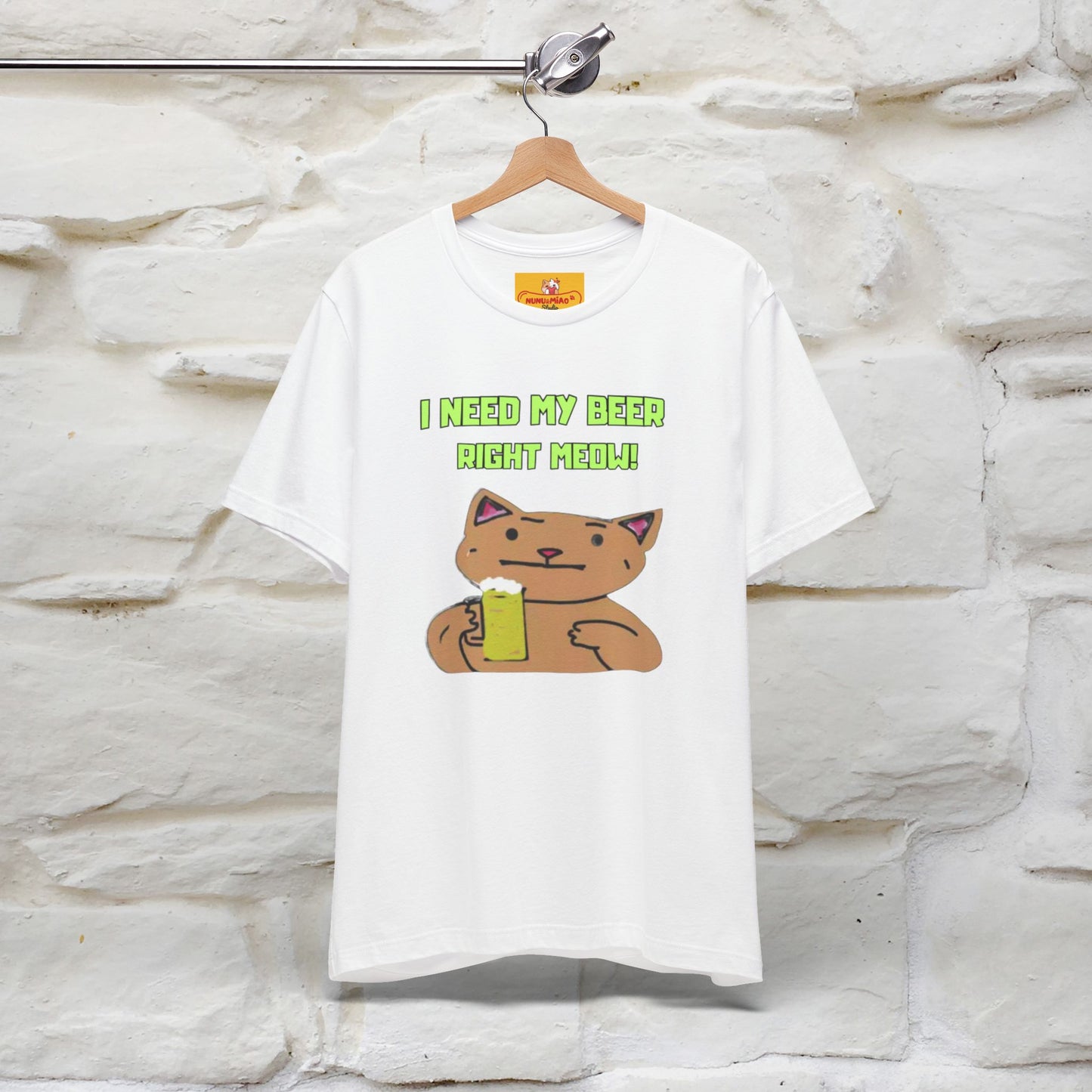 "I Need My Beer Right Meow!" Cat T-shirt |Nunu&Miao Studio - Nunu&Miao Studio