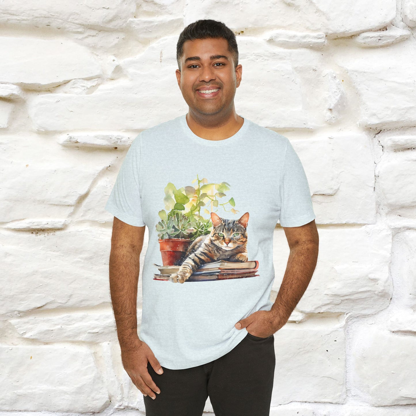 "Feline Bibliophile" T-Shirt for Men & Women | 100% Cotton* - Nunu&Miao Studio