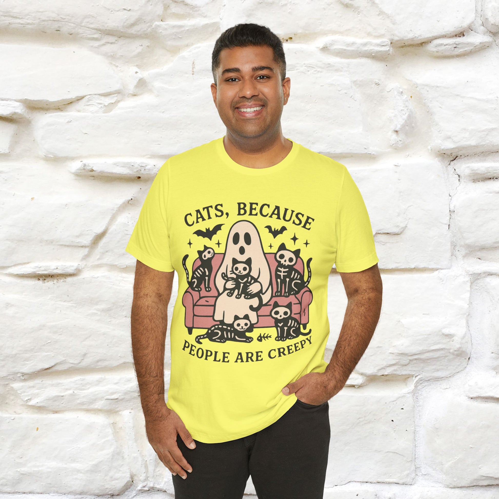 "Cat Because People Are Creepy" Halloween Cat T-shirt |Nunu&Miao Studio - Nunu&Miao Studio