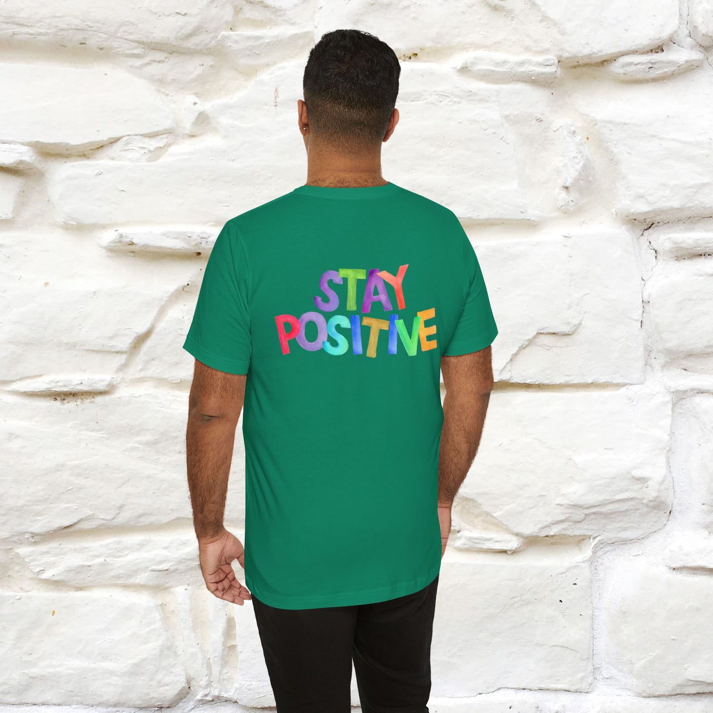 "Stay Positive'' Cat T-Shirt | Front & Back Design | Nunu&Miao Studio