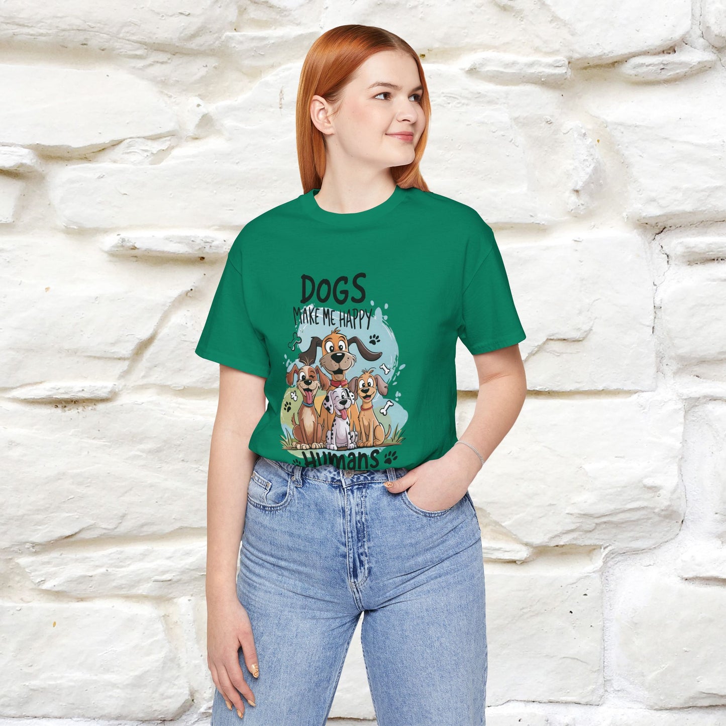 " Dogs Make Me Happy ..." T-shirt |Nunu&Miao Studio