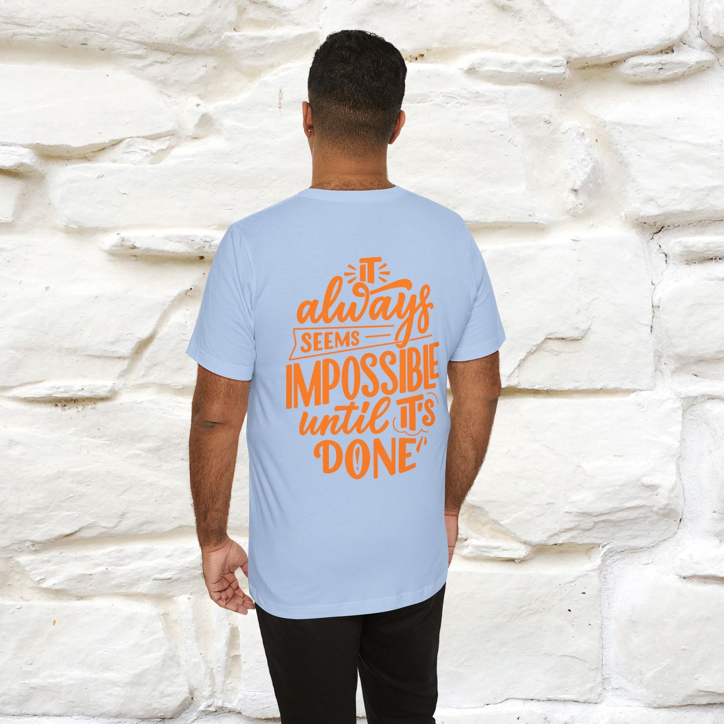 "It Always Seems Impossible Until It’s Done" Cat T-Shirt| Front & Back Design | Nunu&Miao Studio