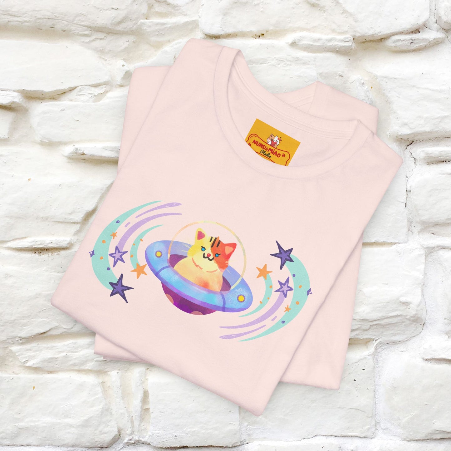 "Stay Positive'' Cat T-Shirt | Front & Back Design | Nunu&Miao Studio