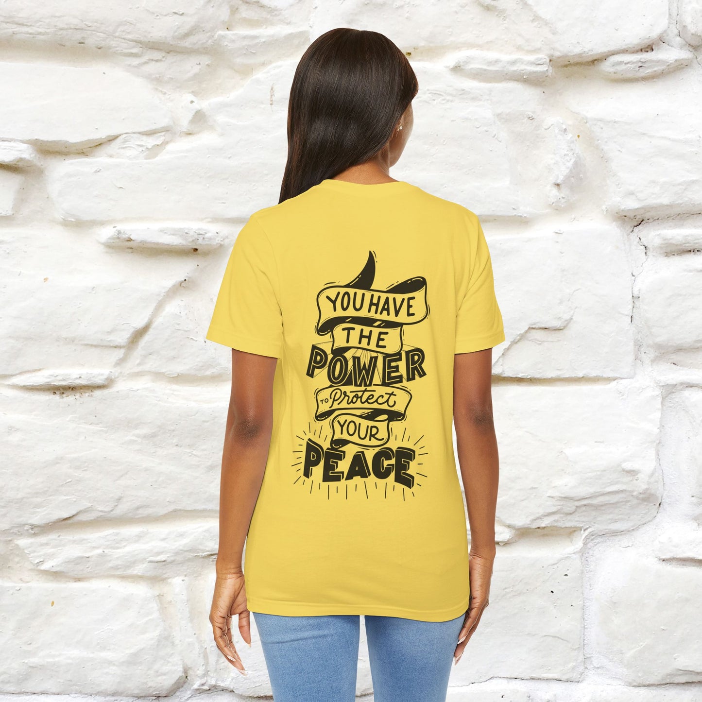 "You Have the Power to Protect Your Peace" Cat T-Shirt| Front & Back Design | Nunu&Miao Studio