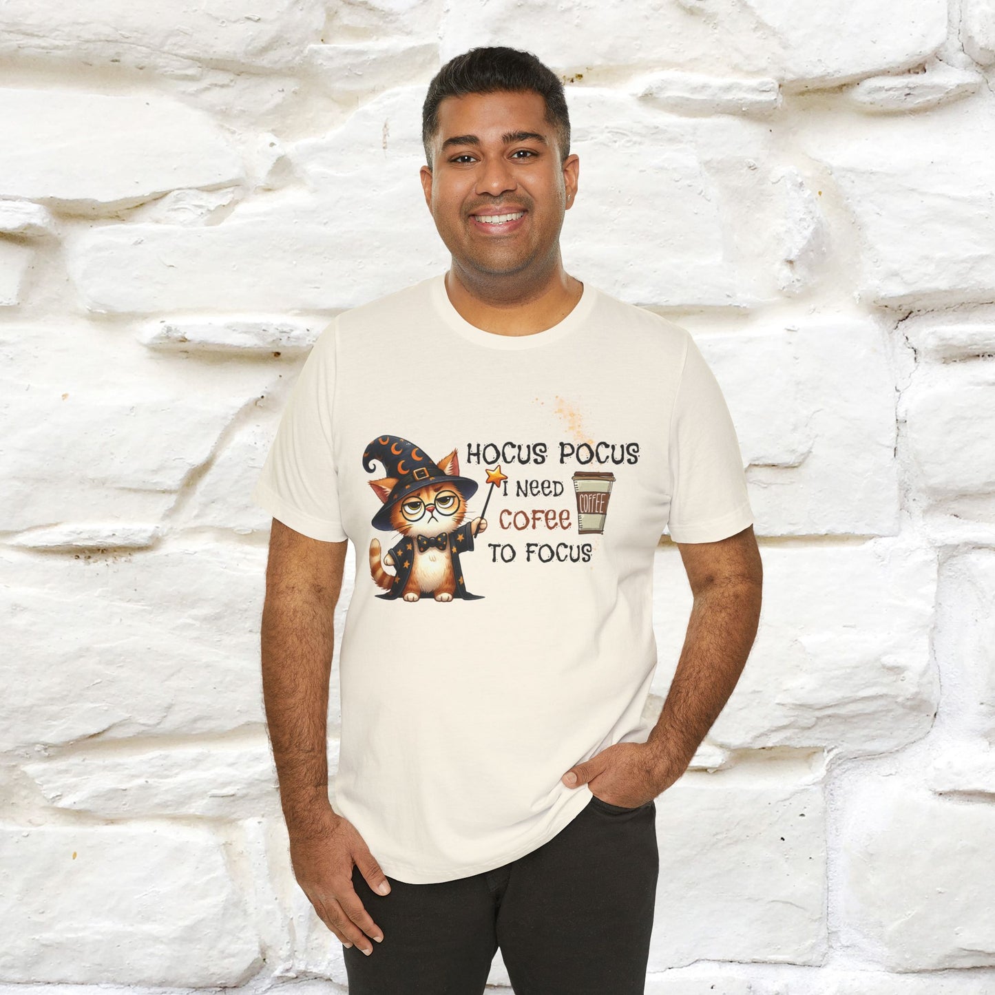 ''Hocus Pocus I Need Coffe To Focus'' Funny Cat Shirt | Nunu&Miao Studio
