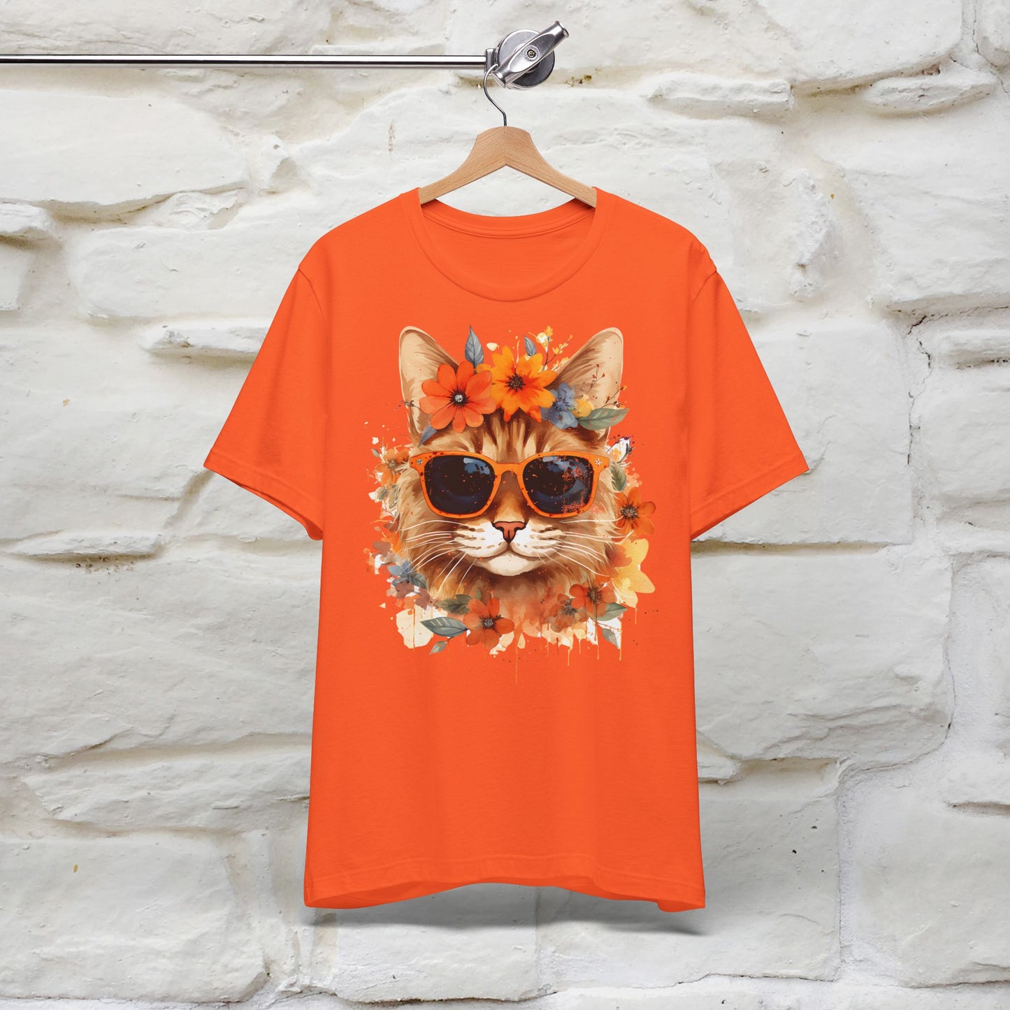 "Cool Cat in Bloom" T-shirt for Men and Women | 100% Cotton* - Nunu&Miao Studio