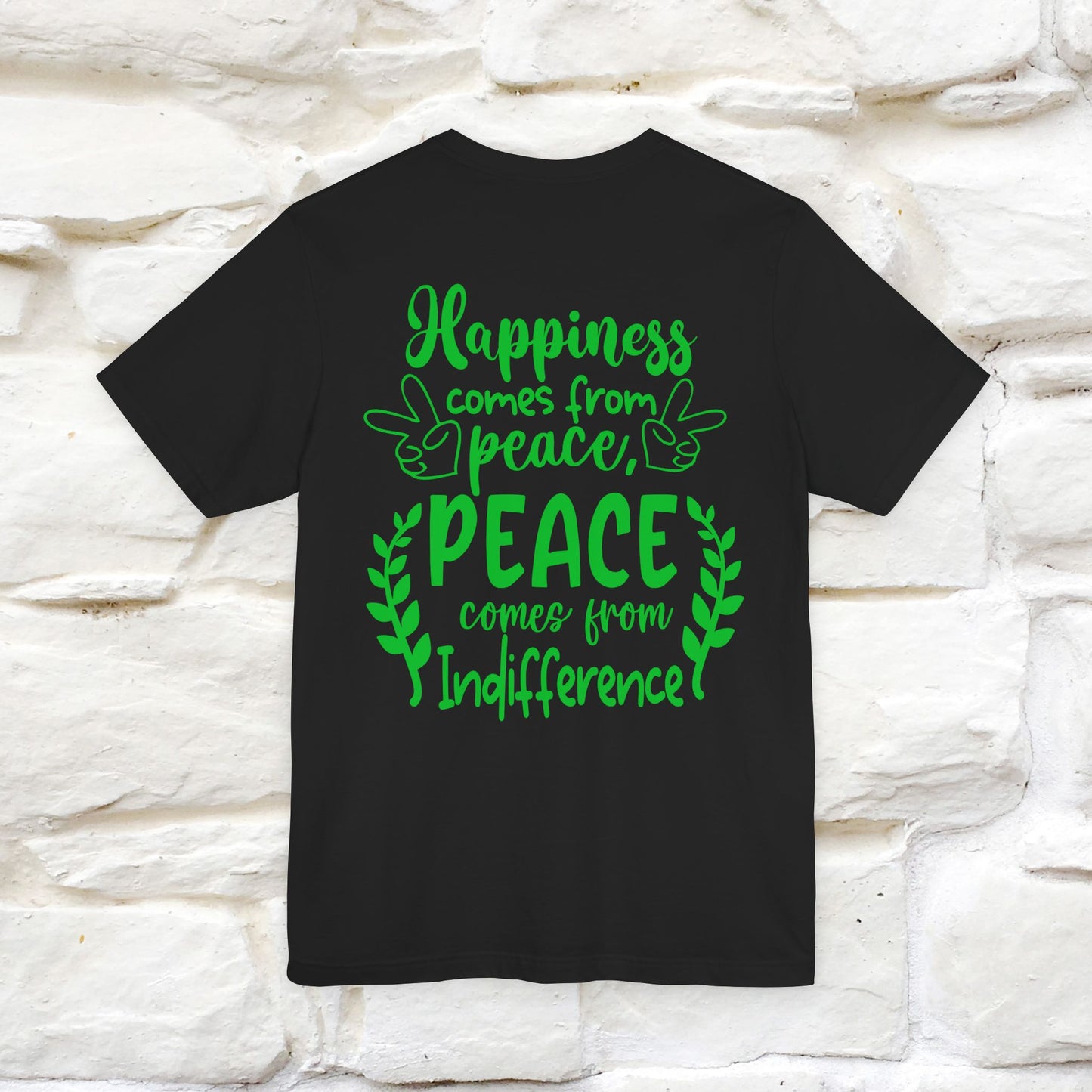 "Happiness Comes From Peace, Peace Comes From Indifference" Cat T-Shirt| Front & Back Design | Nunu&Miao Studio